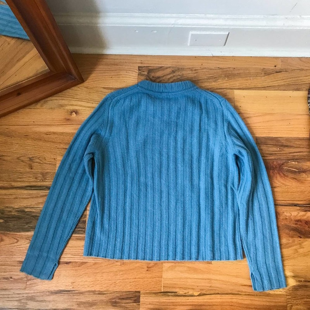 Equipment Alyce Wool Sweater Blue Ribbed Pullover Knit Size wool blend - Picture 6 of 8